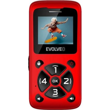 Evolveo - EasyPhone ID teléfono móvil para personas mayores rojo