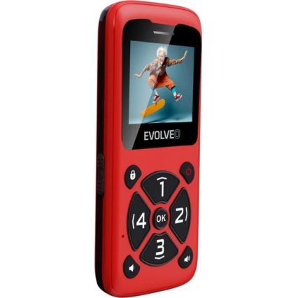 Evolveo - EasyPhone ID teléfono móvil para personas mayores rojo