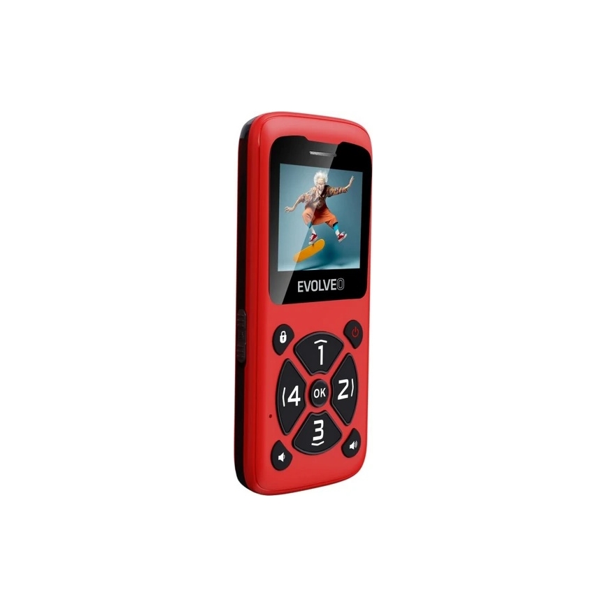 Evolveo - EasyPhone ID teléfono móvil para personas mayores rojo