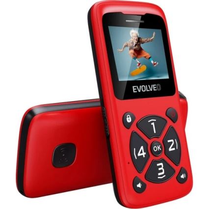 Evolveo - EasyPhone ID teléfono móvil para personas mayores rojo