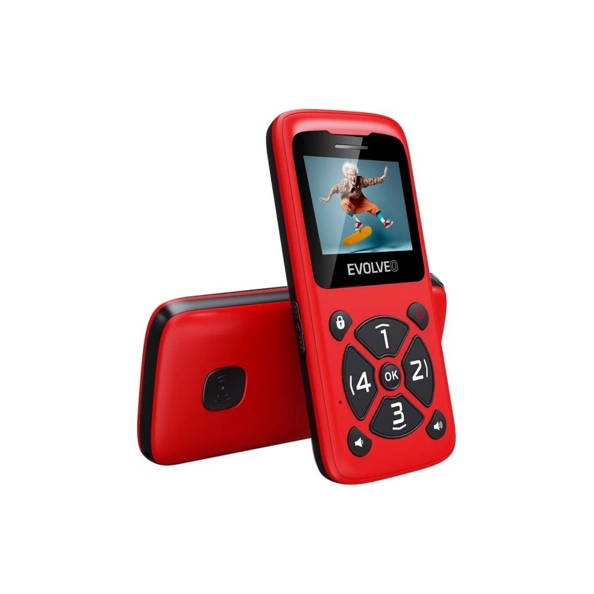 Evolveo - EasyPhone ID teléfono móvil para personas mayores rojo