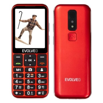 Evolveo - EasyPhone LT 4G teléfono móvil para personas mayores, rojo