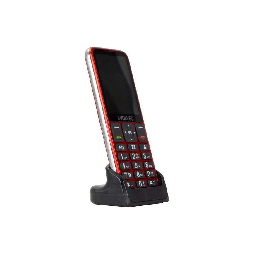 Evolveo - EasyPhone LT 4G teléfono móvil para personas mayores, rojo
