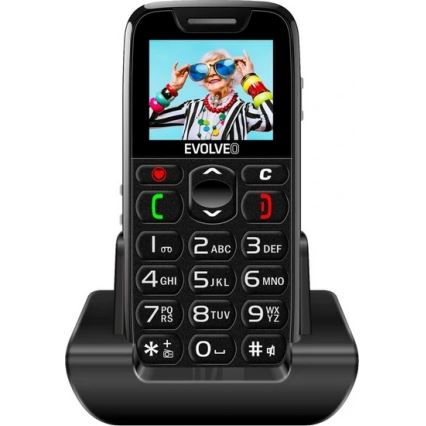 Evolveo - EasyPhone teléfono móvil para personas mayores, negro