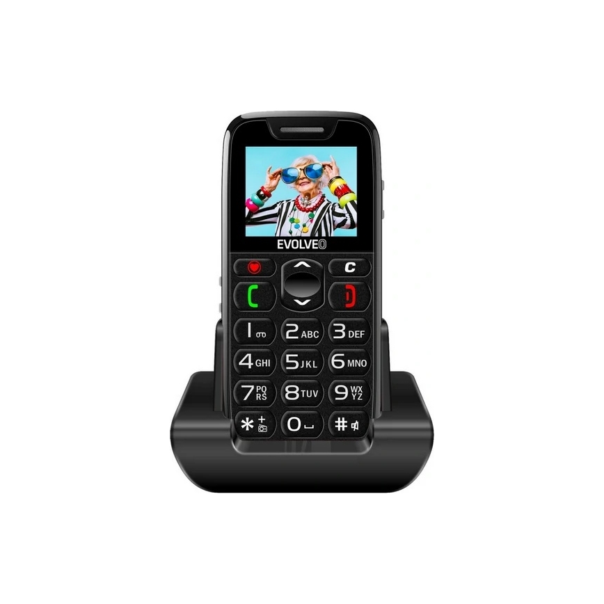 Evolveo - EasyPhone teléfono móvil para personas mayores, negro