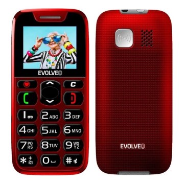 Evolveo - EasyPhone teléfono móvil para personas mayores, rojo