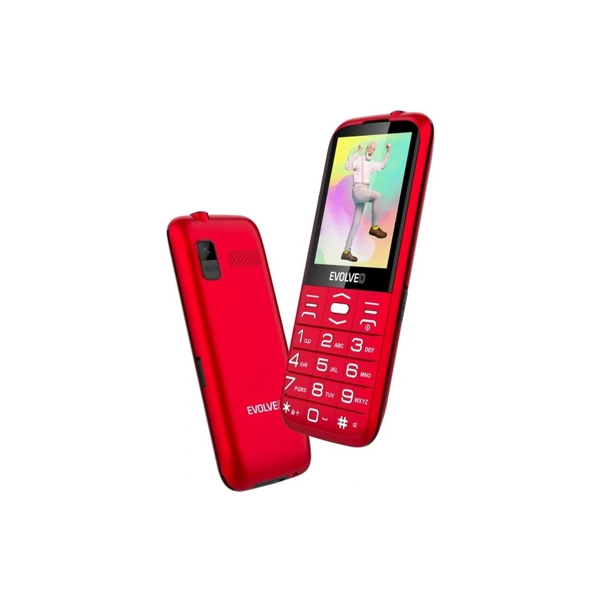 Evolveo - EasyPhone XO teléfono móvil para personas mayores, color rojo