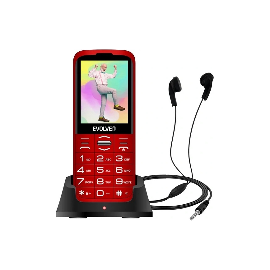 Evolveo - EasyPhone XO teléfono móvil para personas mayores, color rojo