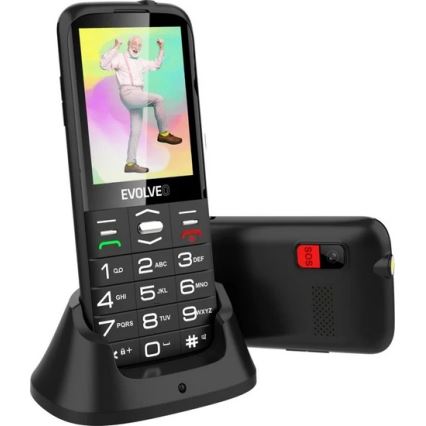 Evolveo - EasyPhone XO teléfono móvil para personas mayores, negro