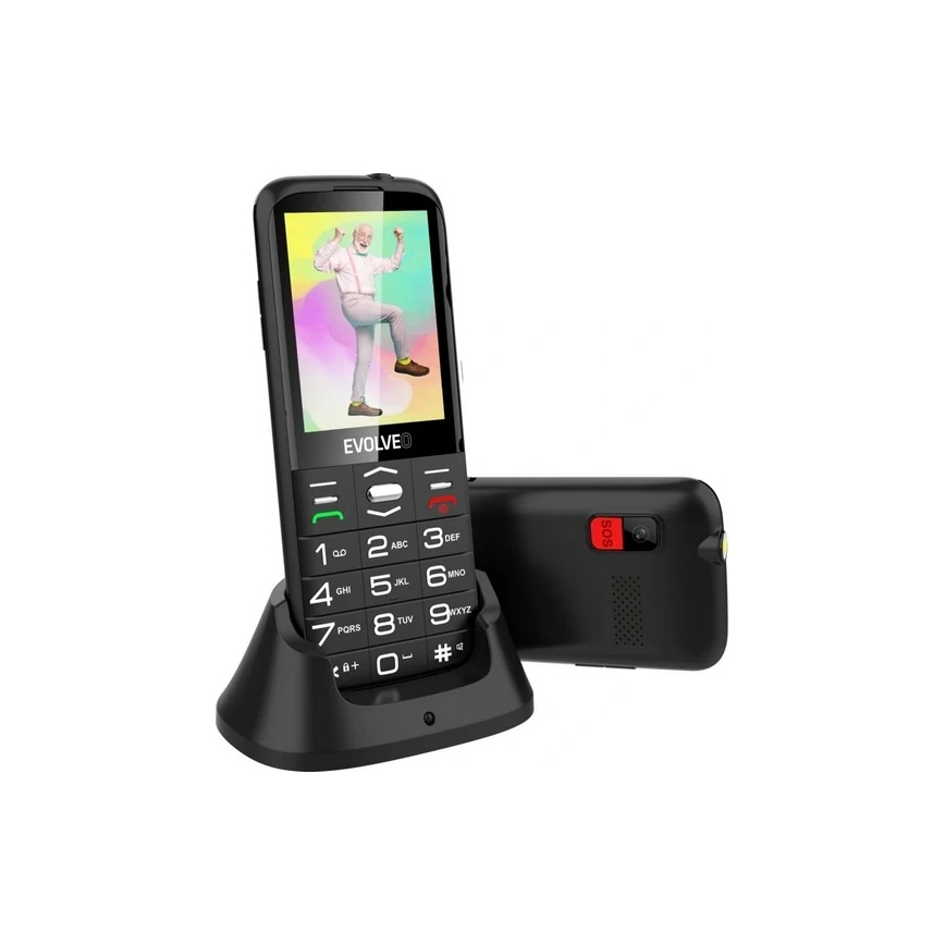 Evolveo - EasyPhone XO teléfono móvil para personas mayores, negro