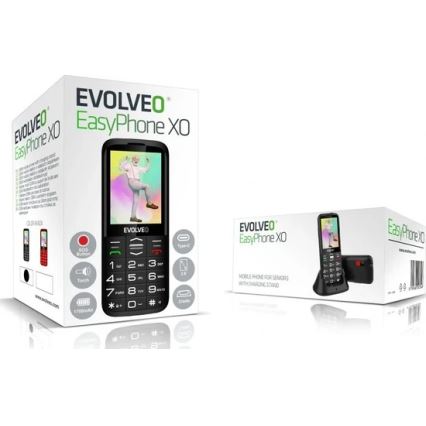 Evolveo - EasyPhone XO teléfono móvil para personas mayores, negro