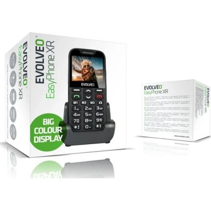 Evolveo - EasyPhone XR 2G: teléfono móvil para personas mayores, color negro