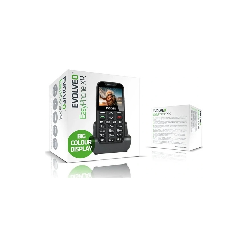 Evolveo - EasyPhone XR 2G: teléfono móvil para personas mayores, color negro