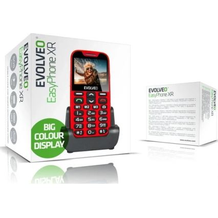 Evolveo - EasyPhone XR 4G teléfono móvil para personas mayores rojo