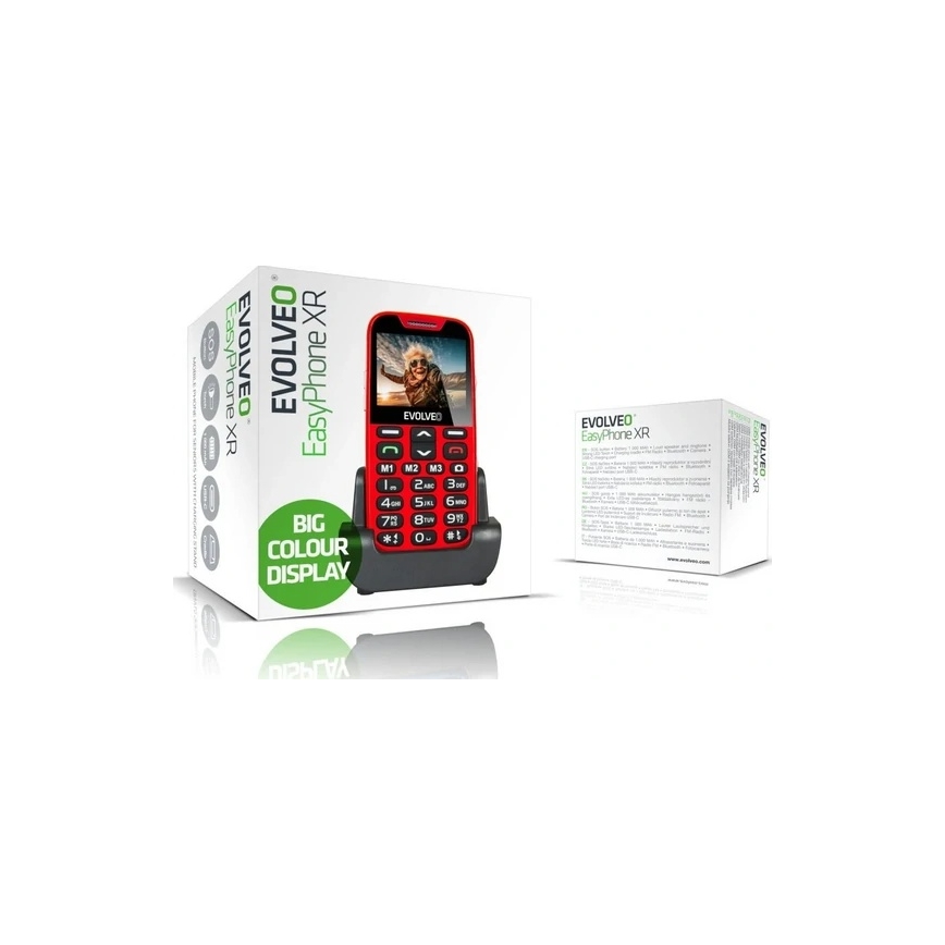Evolveo - EasyPhone XR 4G teléfono móvil para personas mayores rojo