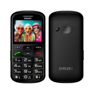 Evolveo - EasyPhone XS, teléfono móvil para personas mayores, negro
