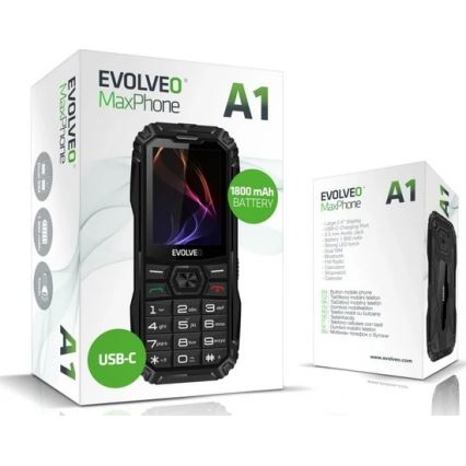 Evolveo - MaxPhone A1, teléfono Dual SIM con teclado físico, color negro