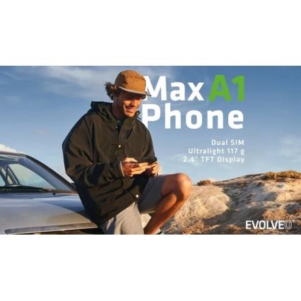 Evolveo - MaxPhone A1, teléfono Dual SIM con teclado físico, color negro