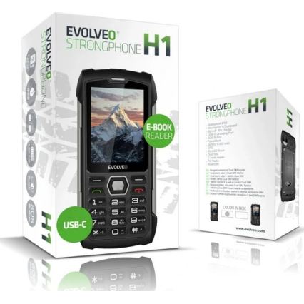 Evolveo - StrongPhone H1, teléfono Dual SIM impermeable, negro/gris