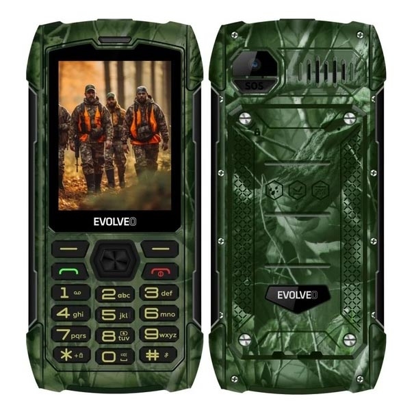 Evolveo - StrongPhone H1, teléfono resistente al agua Dual SIM con camuflaje de caza