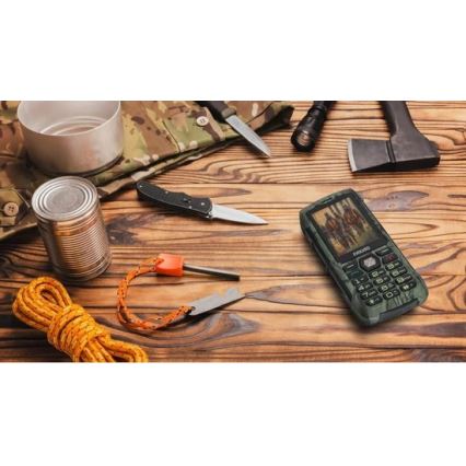 Evolveo - StrongPhone H1, teléfono resistente al agua Dual SIM con camuflaje de caza