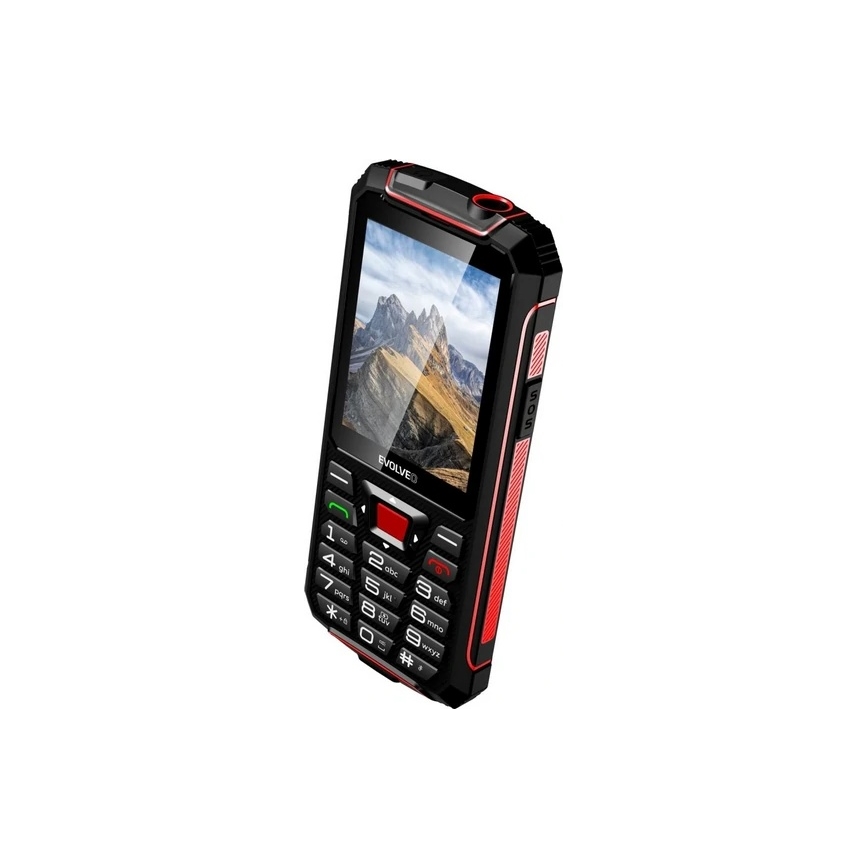 Evolveo - StrongPhone W4, teléfono Dual SIM resistente al agua, negro/rojo