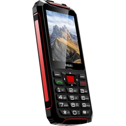 Evolveo - StrongPhone W4, teléfono Dual SIM resistente al agua, negro/rojo