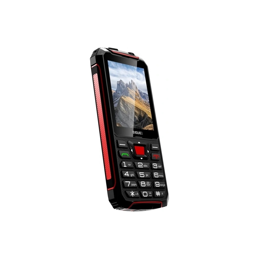 Evolveo - StrongPhone W4, teléfono Dual SIM resistente al agua, negro/rojo