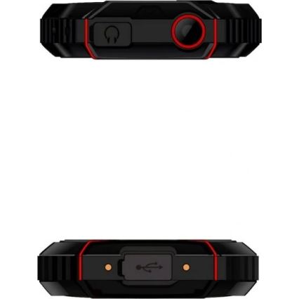 Evolveo - StrongPhone W4, teléfono Dual SIM resistente al agua, negro/rojo