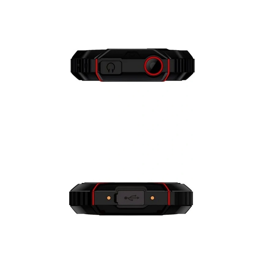 Evolveo - StrongPhone W4, teléfono Dual SIM resistente al agua, negro/rojo