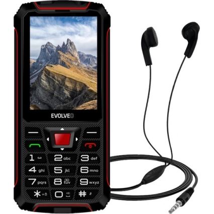 Evolveo - StrongPhone W4, teléfono Dual SIM resistente al agua, negro/rojo