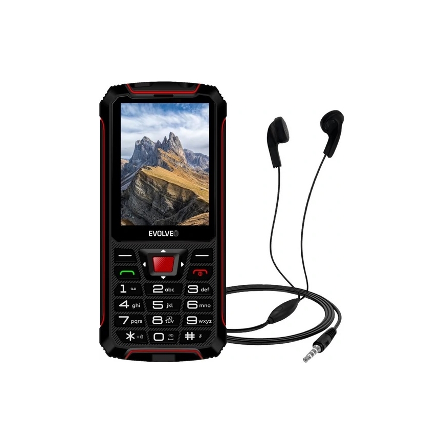 Evolveo - StrongPhone W4, teléfono Dual SIM resistente al agua, negro/rojo