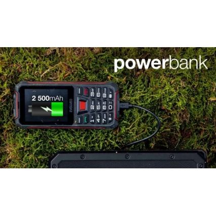 Evolveo - StrongPhone W4, teléfono Dual SIM resistente al agua, negro/rojo