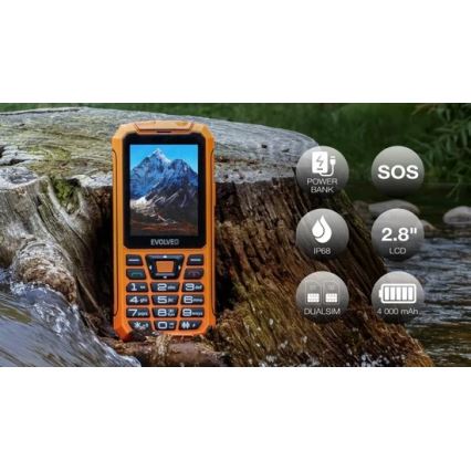 Evolveo - StrongPhone Z6 resistente al agua Dual SIM, naranja