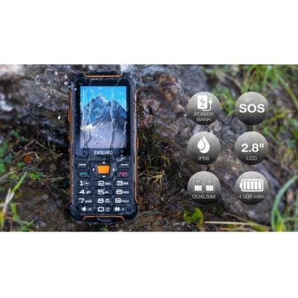 Evolveo - StrongPhone Z6 teléfono Dual SIM resistente al agua negro/naranja