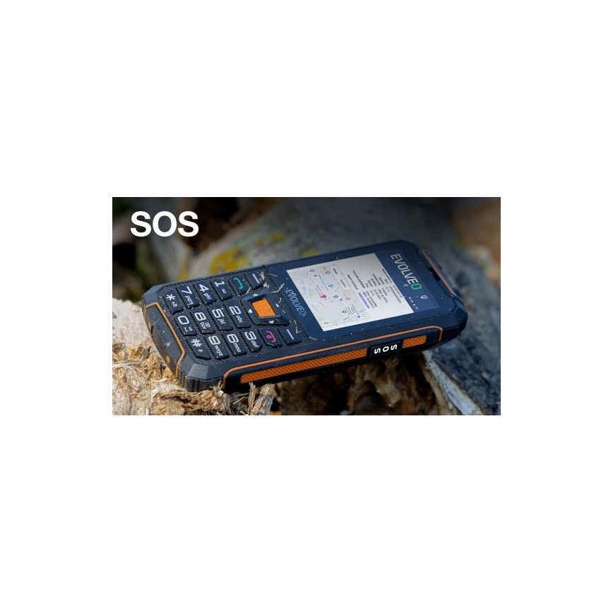Evolveo - StrongPhone Z6 teléfono Dual SIM resistente al agua negro/naranja