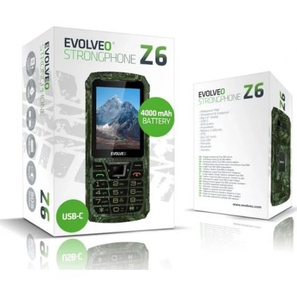 Evolveo - StrongPhone Z6 teléfono impermeable doble SIM camuflaje de caza
