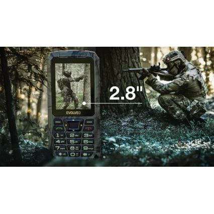 Evolveo - StrongPhone Z6, teléfono resistente al agua Dual SIM, camuflaje de caza