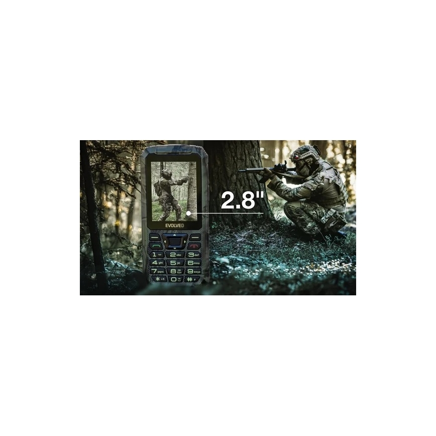 Evolveo - StrongPhone Z6, teléfono resistente al agua Dual SIM, camuflaje de caza