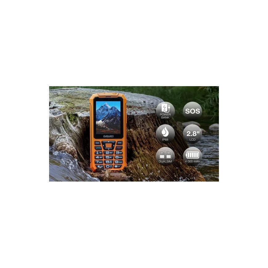 Evolveo - StrongPhone Z6 teléfono resistente al agua Dual SIM naranja