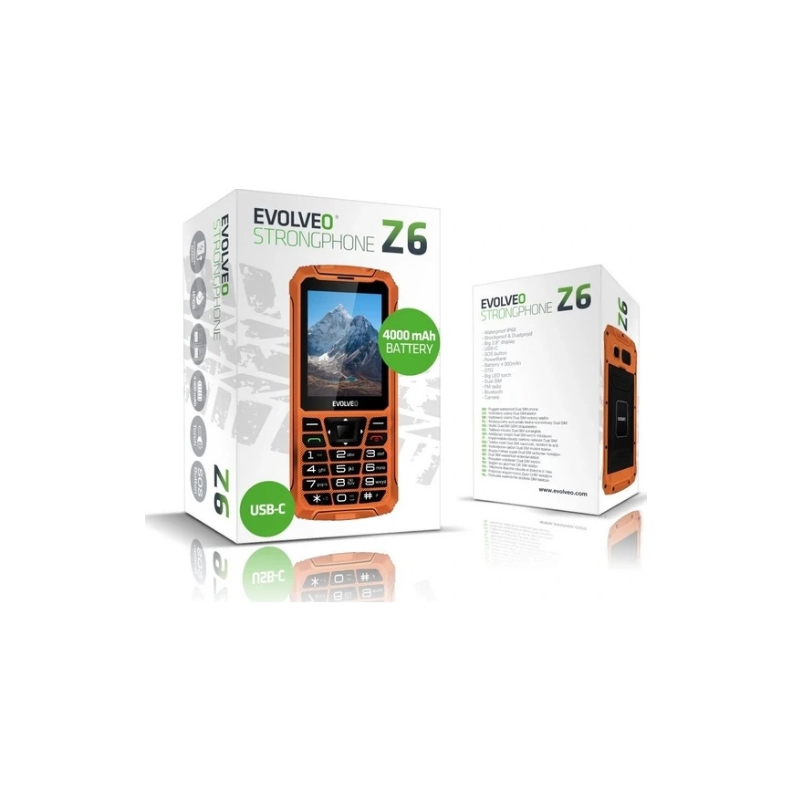 Evolveo - StrongPhone Z6 teléfono resistente al agua Dual SIM naranja