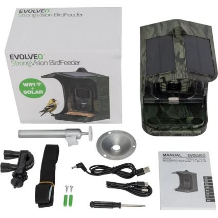 Evolveo - StrongVision BirdFeeder - comedero inteligente para aves con cámara y paneles solares