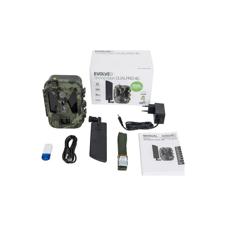 Evolveo - StrongVision Dual PRO 4G, cámara trampa con envío de imágenes, 16 GB