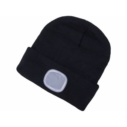 Extol - Gorro con linterna frontal recargable por USB 300 mAh, negro, talla única
