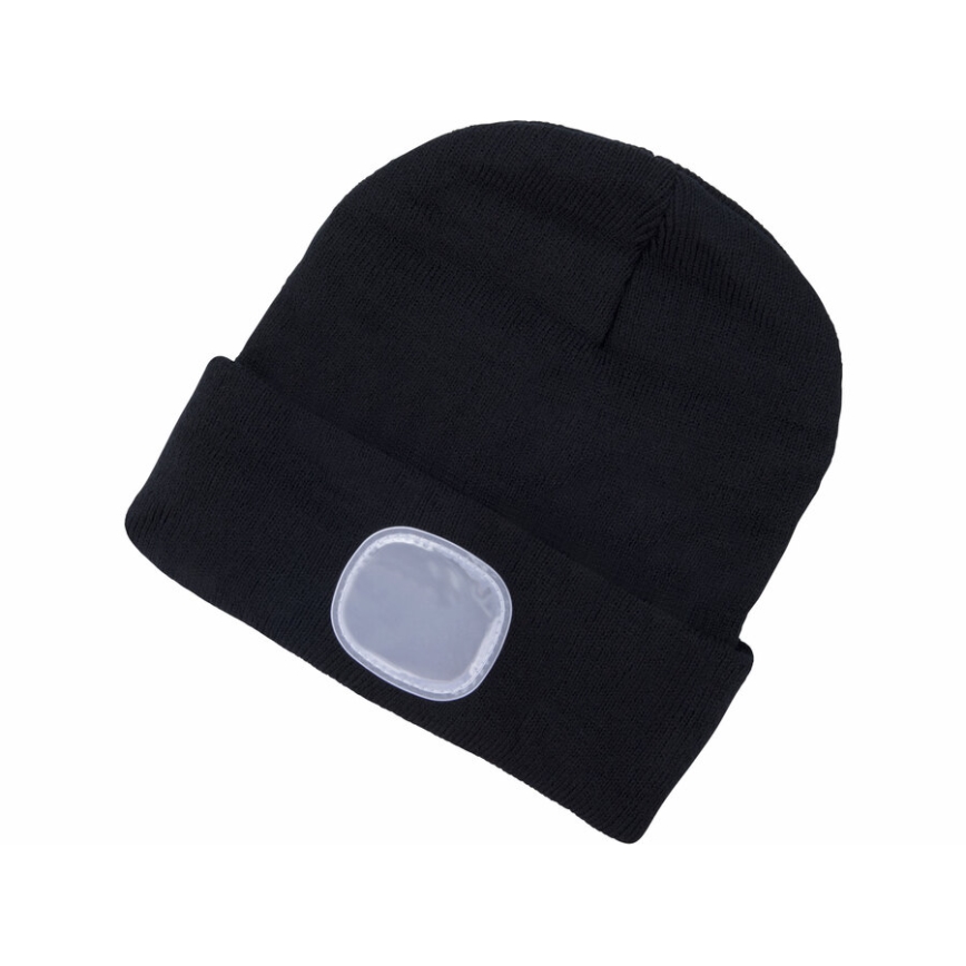 Extol - Gorro con linterna frontal recargable por USB 300 mAh, negro, talla única