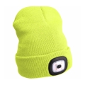 Extol - Gorro con linterna frontal recargable por USB, batería integrada de 300 mAh, amarillo neón, talla única