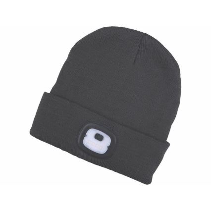 Extol - Gorro con linterna frontal y carga USB 250 mAh, gris oscuro, talla única