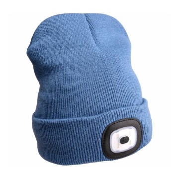 Extol - Gorro con luz frontal recargable por USB 300 mAh, azul, talla única (UNI)