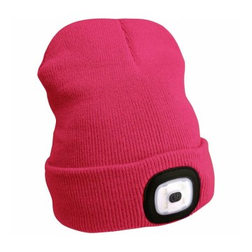 Extol - Gorro con luz frontal recargable por USB 300 mAh, rosa, talla única