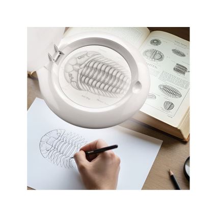 Extol - lámpara de sobremesa LED regulable con lupa LED/10W/230V blanca